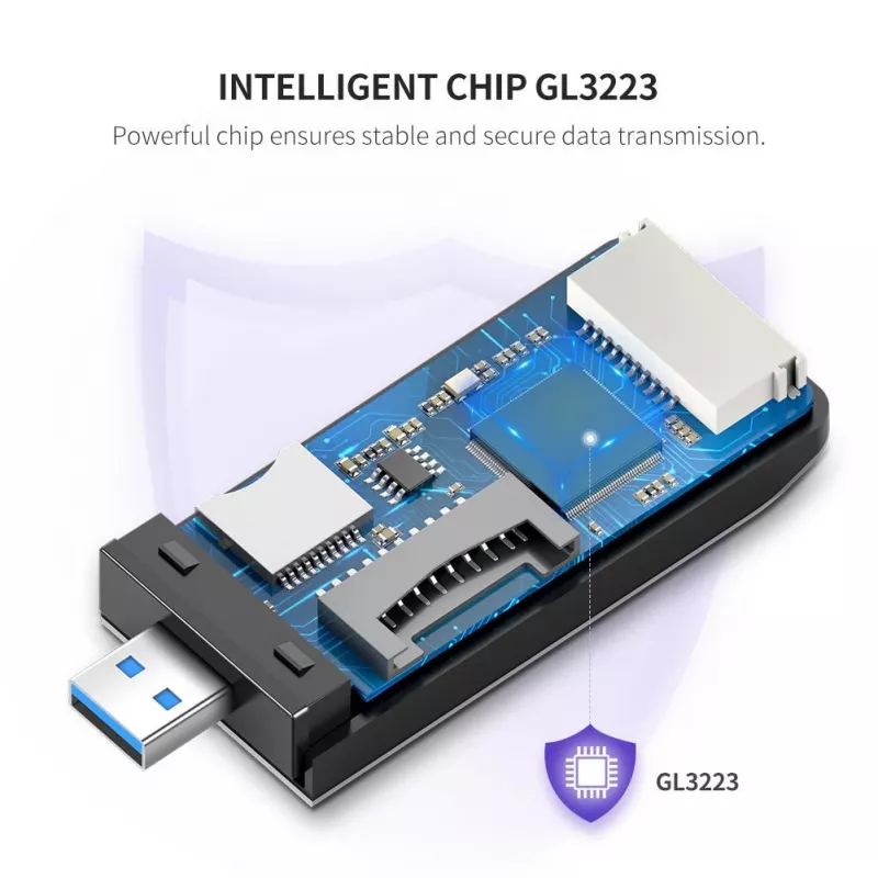 Czytnik kart UGREEN 50541 USB 3.2 Gen 1 (3.1 Gen 1) — CF, SD, MicroSD, Memory Stick, stalowy, 5000 Mbit/s