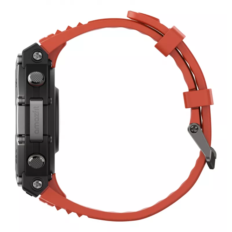 Amazfit T-Rex 3 Lava 3,81 cm (1,5 cala) AMOLED 48,5 mm cyfrowy 480 x 480 pikseli Ekran dotykowy Czarny, stal nierdzewna GPS (satelitarny)