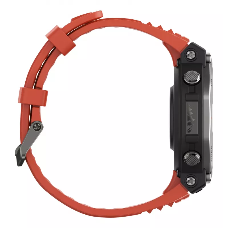 Amazfit T-Rex 3 Lava 3,81 cm (1,5 cala) AMOLED 48,5 mm cyfrowy 480 x 480 pikseli Ekran dotykowy Czarny, stal nierdzewna GPS (satelitarny)