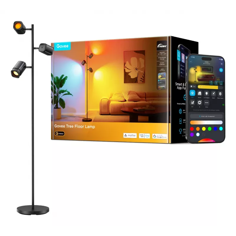 Govee Tree Floor Lamp Inteligentna lampa podłogowa Wi-Fi/Bluetooth 72 W