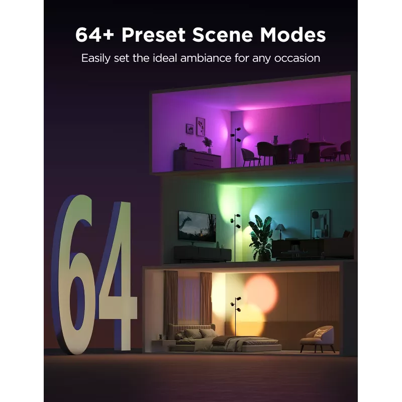 Govee Tree Floor Lamp Inteligentna lampa podłogowa Wi-Fi/Bluetooth 72 W
