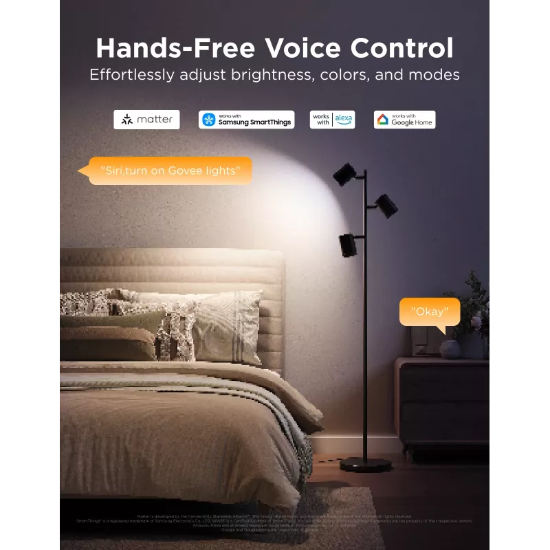 Govee Tree Floor Lamp Inteligentna lampa podłogowa Wi-Fi/Bluetooth 72 W