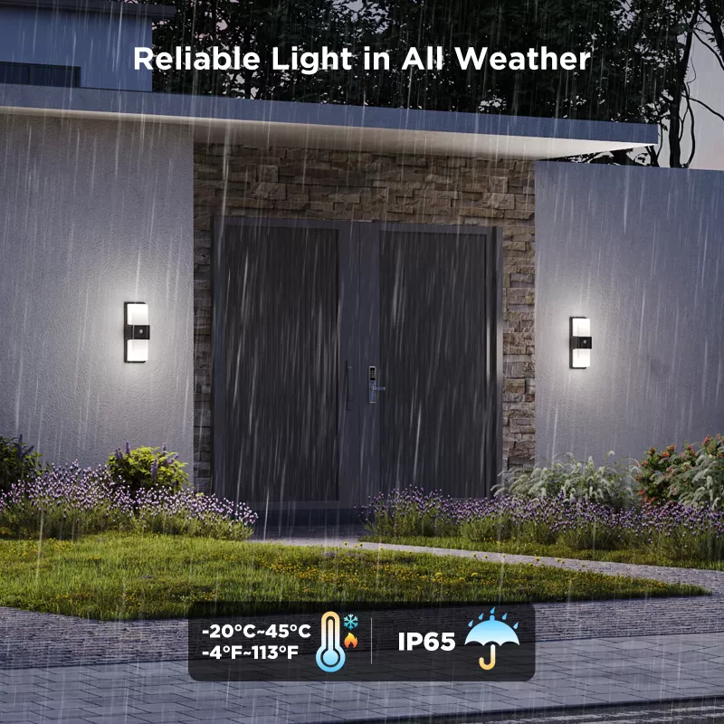 Lampa ścienna zewnętrzna Govee H7078CD1 Smart RGB zmieniająca kolory, sterowanie Wi‑Fi/Smart