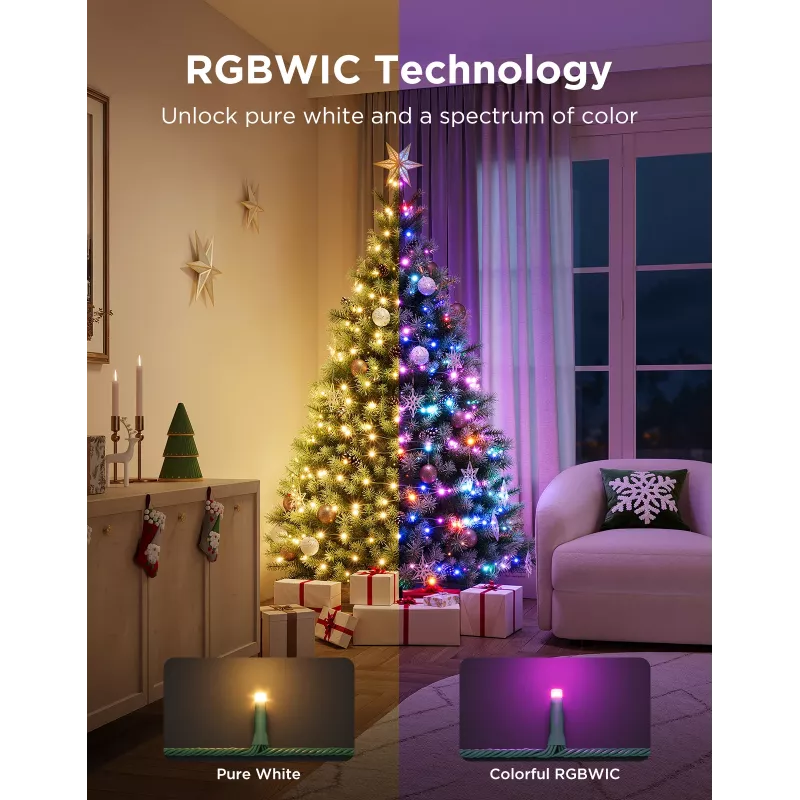 LED Christmas Light string Govee 20 m, wewnętrzne/zewnętrzne oświetlenie dekoracyjne