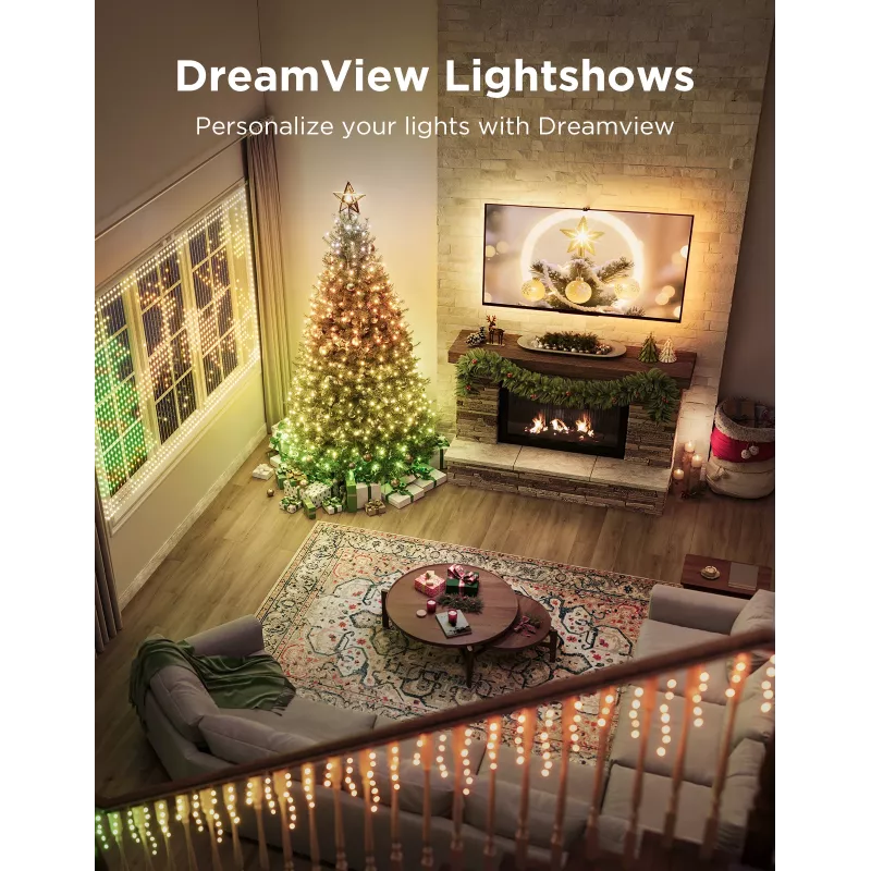 LED Christmas Light string Govee 20 m, wewnętrzne/zewnętrzne oświetlenie dekoracyjne