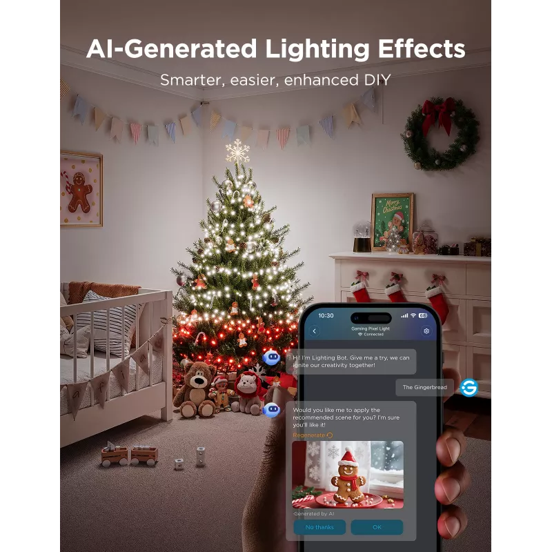 LED Christmas Light string Govee 20 m, wewnętrzne/zewnętrzne oświetlenie dekoracyjne