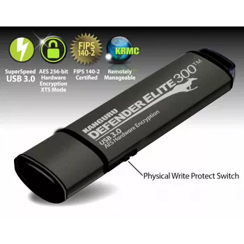 Pamięć USB Kanguru Defender Elite 300 256 GB USB typu A 3.2 Gen 1 (3.1 Gen 1) czarna
