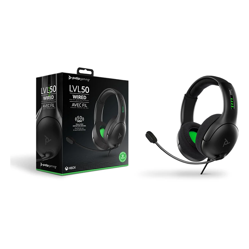 PDP LVL50 Headset Wired Head-band Gaming Czarny, zielony, szary