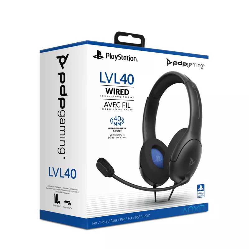 PDP LVL50 Wired Headset PS4 biały - 50mm driver, wired, Wired, Gaming, Headset, Czarny