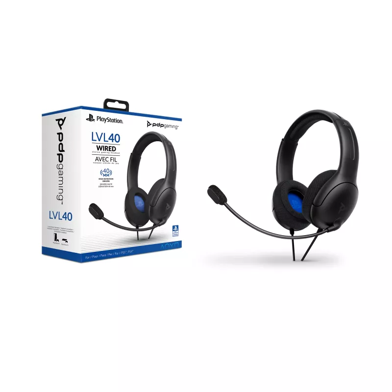 PDP LVL50 Wired Headset PS4 biały - 50mm driver, wired, Wired, Gaming, Headset, Czarny