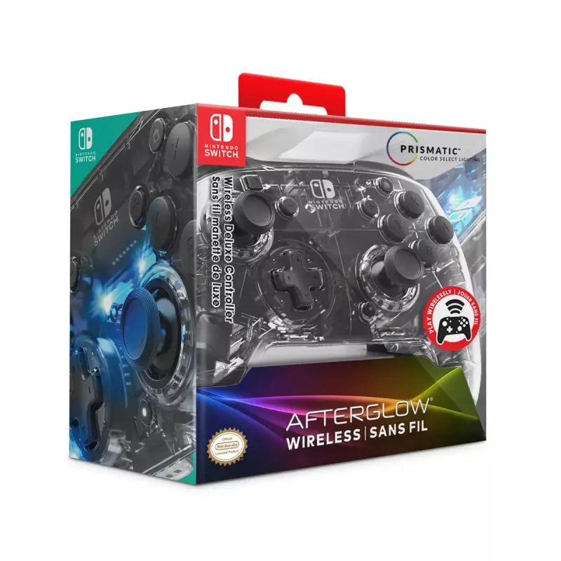 PDP Afterglow Czarny, przezroczysty gamepad analogowo-cyfrowy Nintendo Switch, Nintendo Switch Lite, Nintendo Switch OLED