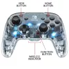 PDP Afterglow Czarny, przezroczysty gamepad analogowo-cyfrowy Nintendo Switch, Nintendo Switch Lite, Nintendo Switch OLED