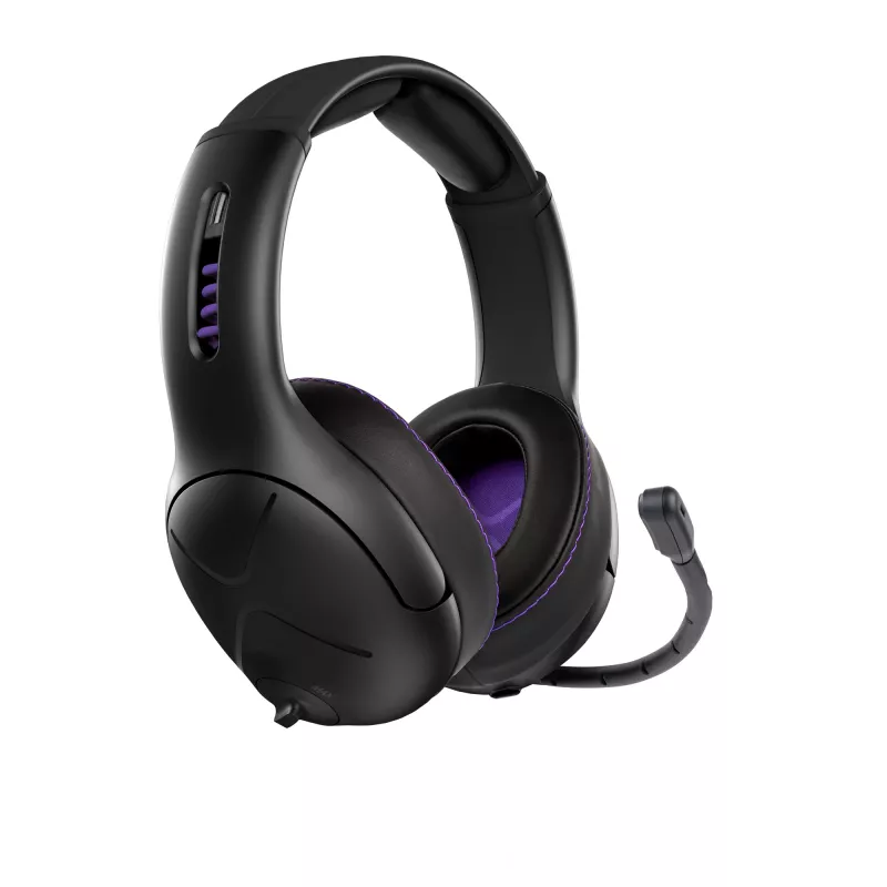 Zestaw słuchawkowy VICTRIX Gambit Wireless — przewodowy i bezprzewodowy, 20–20000 Hz, kabel 2 m, 301 g, czarno-fioletowy