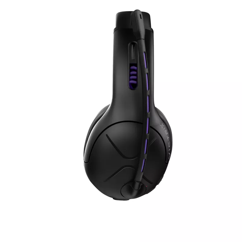 Zestaw słuchawkowy VICTRIX Gambit Wireless — przewodowy i bezprzewodowy, 20–20000 Hz, kabel 2 m, 301 g, czarno-fioletowy