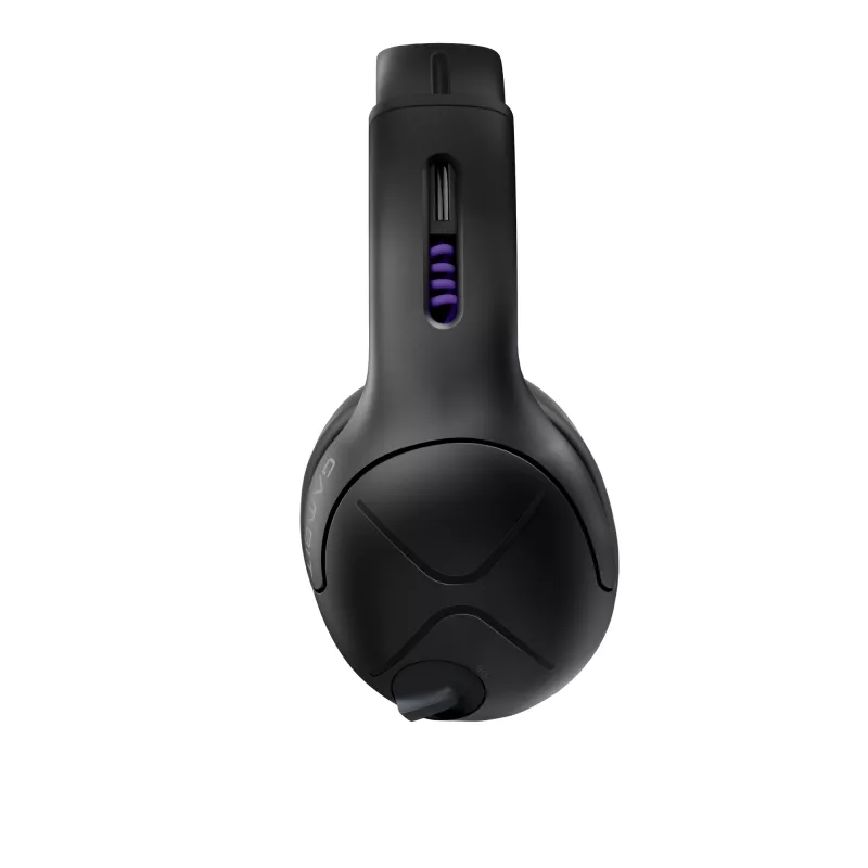 Zestaw słuchawkowy VICTRIX Gambit Wireless — przewodowy i bezprzewodowy, 20–20000 Hz, kabel 2 m, 301 g, czarno-fioletowy