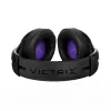 Zestaw słuchawkowy VICTRIX Gambit Wireless — przewodowy i bezprzewodowy, 20–20000 Hz, kabel 2 m, 301 g, czarno-fioletowy