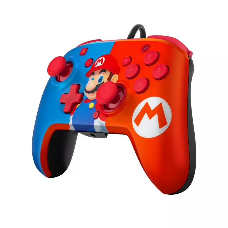 PDP Faceoff Deluxe+ Audio przewodowy kontroler, Power Pose Mario (Nintendo Switch)