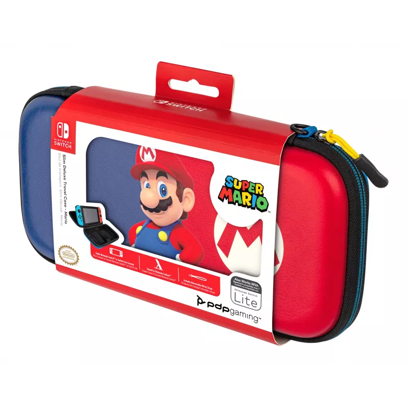 Etui ochronne PDP cienki Deluxe Power Pose Mario dla Nintendo — niebieskie/czerwone