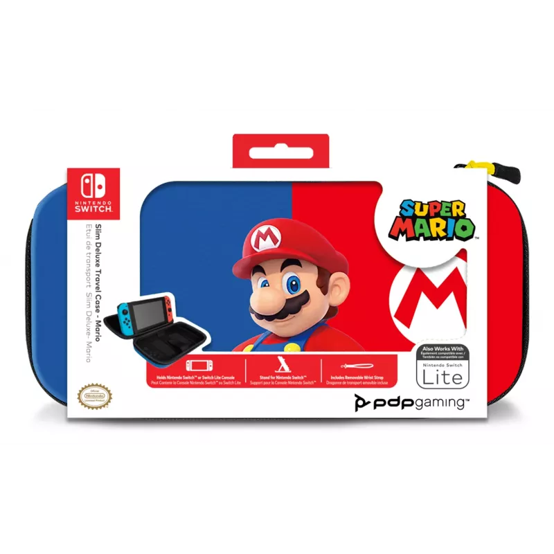Etui ochronne PDP cienki Deluxe Power Pose Mario dla Nintendo — niebieskie/czerwone