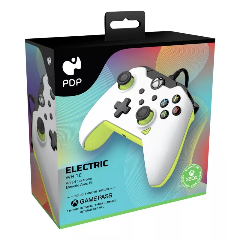 PDP Wired Controller: Electric biały - Xbox Series X|S, Xbox One, Xbox, Windows 10/11