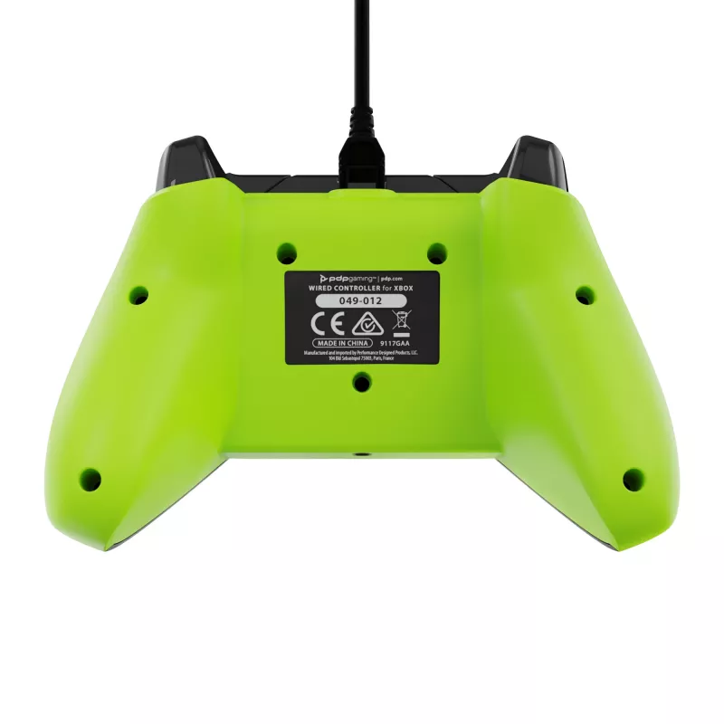 Przewodowy gamepad PDP Electric Czarny dla Xbox Series X|S, Xbox One i Windows — USB-C, kabel 2,43 m, D-pad, przyciski Menu/Share/View
