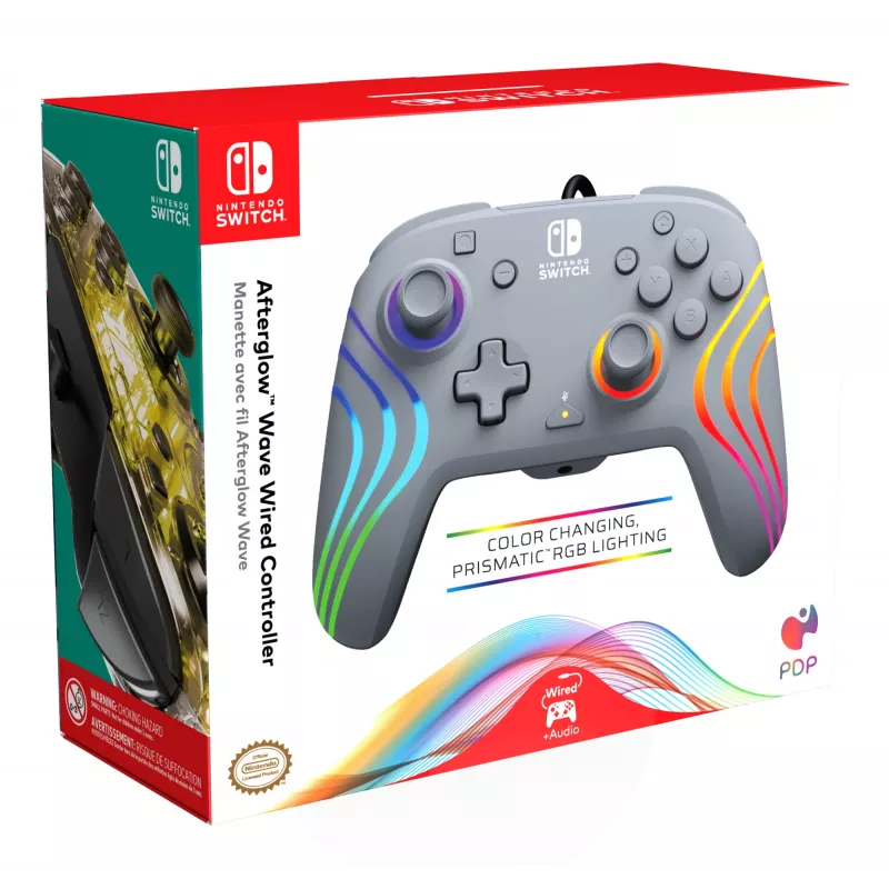 PDP Afterglow Wave szary USB Gamepad Analogue / Digital Nintendo Switch, Nintendo Switch OLED