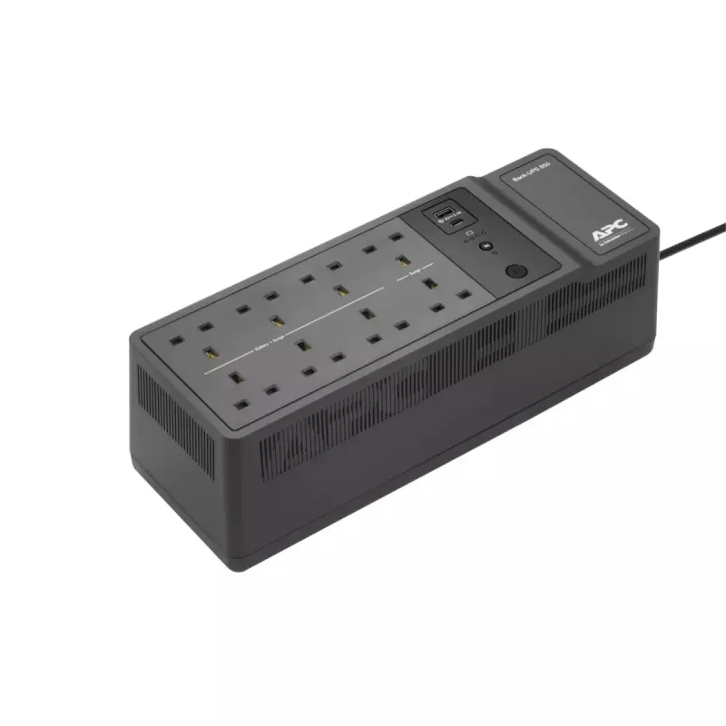APC Back-UPS BE850G2-UK - 8x gniazd BS 1363, 850VA, 2 ładowarki USB, 1 port danych USB