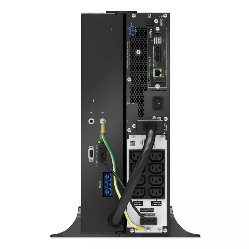 APC Smart-UPS On-Line, 1500VA, litowo-jonowy, do montażu w szafie 4U, 230V, 8 gniazd IEC C13, karta sieciowa, wydłużony czas pracy, zestaw szyn w zestawie