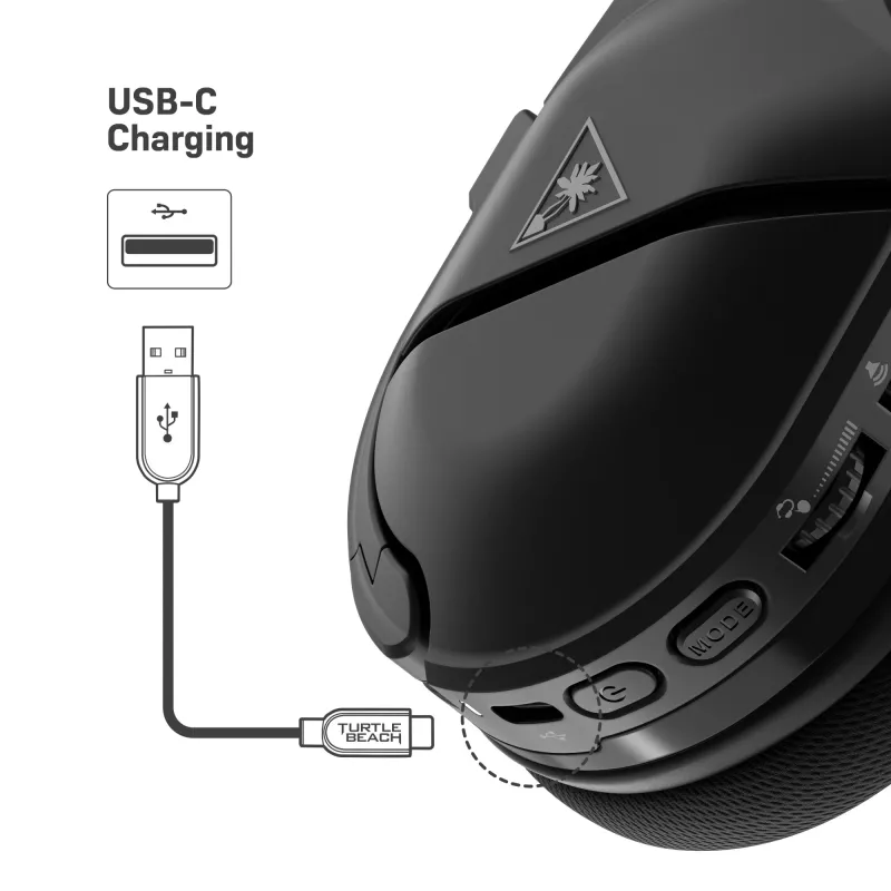 Zestaw słuchawkowy Turtle Beach Stealth 600 Gen 2 MAX — przewodowy i bezprzewodowy, USB-C, wokółuszny, 20–20000 Hz, czarny