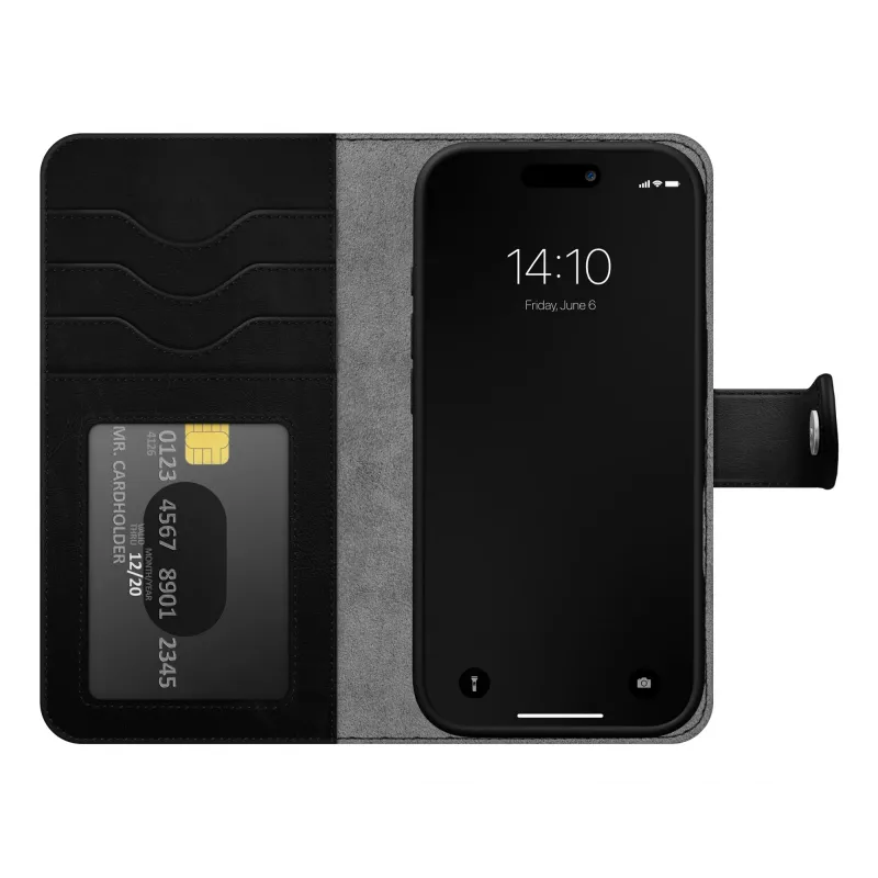 iDeal of Sweden Magnet Wallet+ MagSafe iPhone 17 Pro Czarny, etui portfel, Apple, iPhone 17 Pro, Czarny