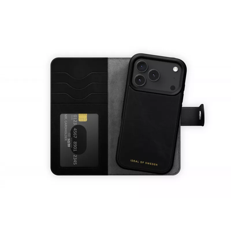 iDeal of Sweden Magnet Wallet+ MagSafe iPhone 17 Pro Czarny, etui portfel, Apple, iPhone 17 Pro, Czarny