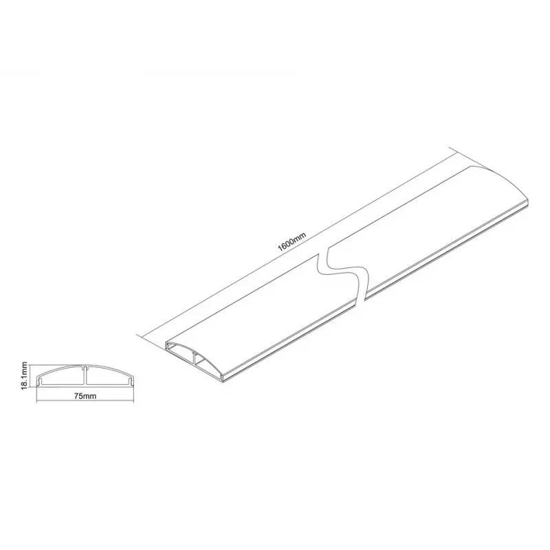 Multibrackets M Osłona na kable SS Czarny 75 mm szer. - 1600 mm dł.