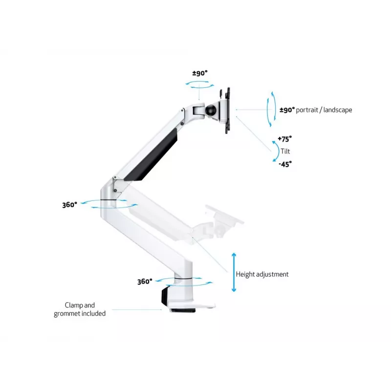 Multibrackets M VESA Gas Lift Arm Single Biały