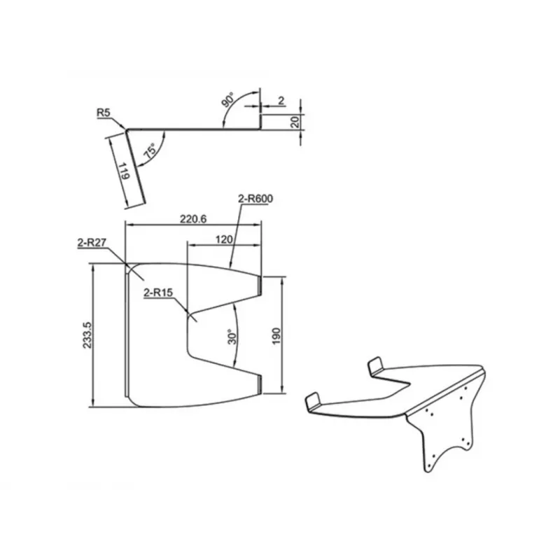 Multibrackets M Laptop Holder Gas Lift Arm srebrny, Podstawka pod laptop, Srebrny, 100 x 100 mm, 500 g, 250 mm, 250 mm
