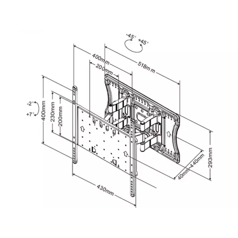Uchwyt montażowy Multibrackets M VESA Super cienki Tilt & Turn Plus HD