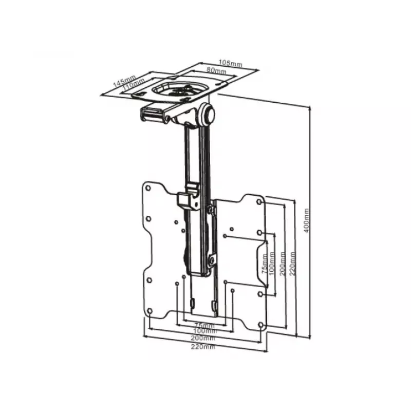 Uchwyt montażowy Multibrackets M Vesa Flip Down Czarny
