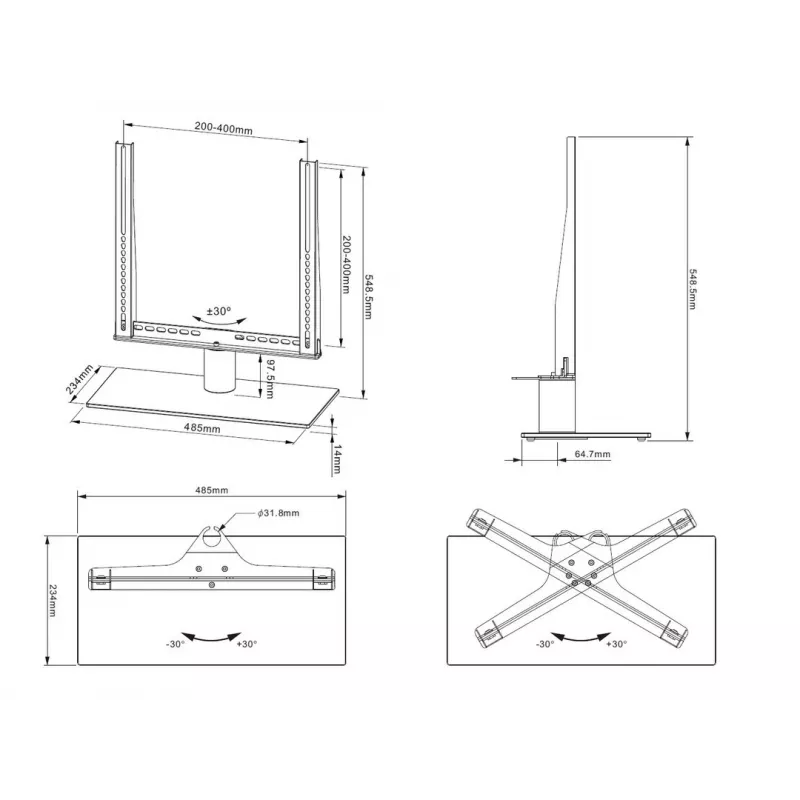 Stojak stołowy Multibrackets M VESA Tablestand Turn Czarny Średni MAX 400x400