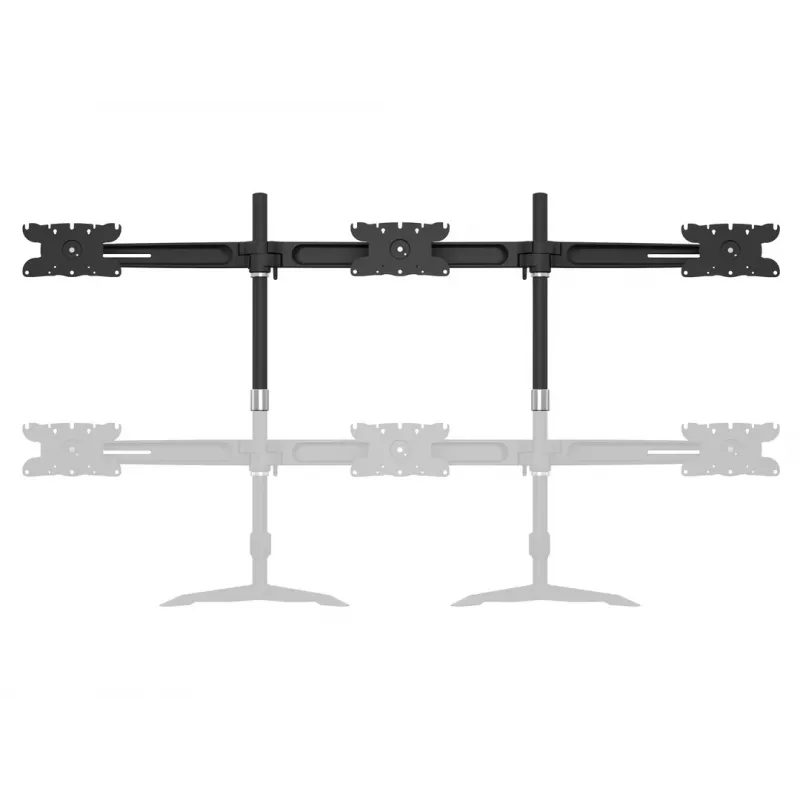 Zestaw rozszerzający do montażu na biurku dla trzech monitorów MULTIBRACKETS M VESA dla 3 wyświetlaczy 24–32 cale do 24 kg, aluminium/tworzywo sztuczne, czarny