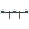 Zestaw rozszerzający do montażu na biurku dla trzech monitorów MULTIBRACKETS M VESA dla 3 wyświetlaczy 24–32 cale do 24 kg, aluminium/tworzywo sztuczne, czarny