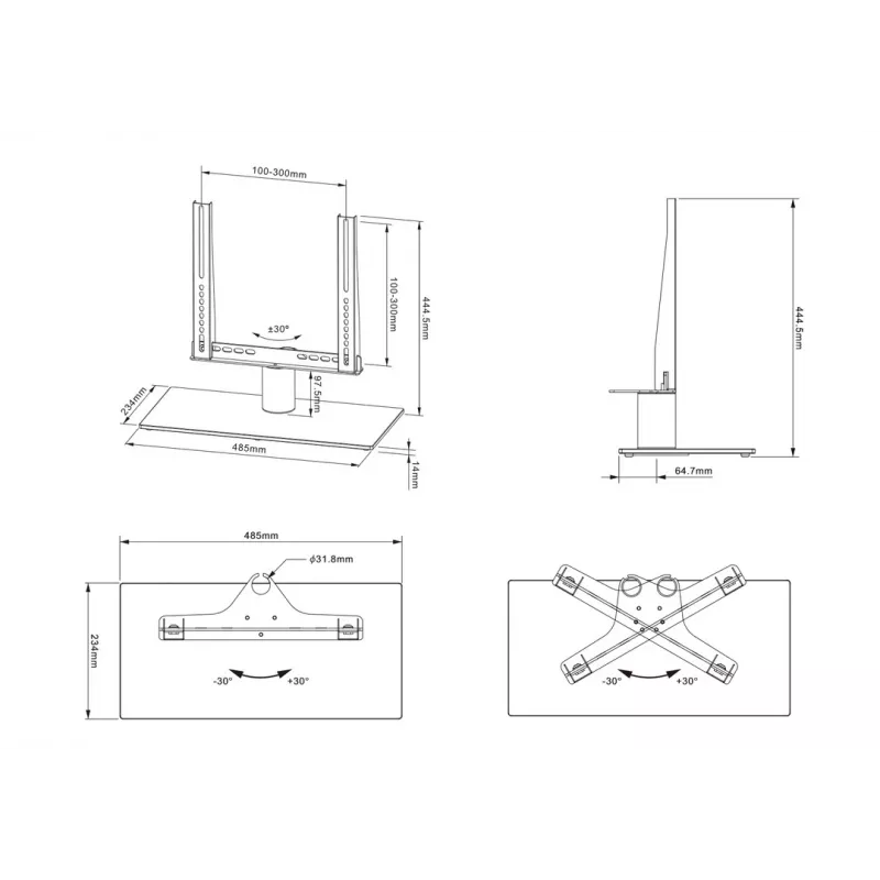 Multibrackets M VESA Tablestand Turn Small MAX 300x300 Czarny