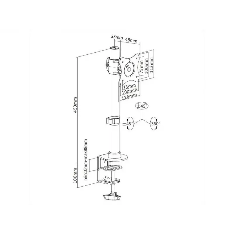 Uchwyt biurkowy Multibrackets M Deskmount Basic Single