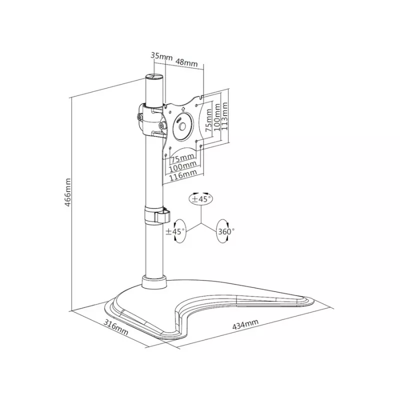 Podstawa biurkowa Multibrackets M Deskstand Basic Single