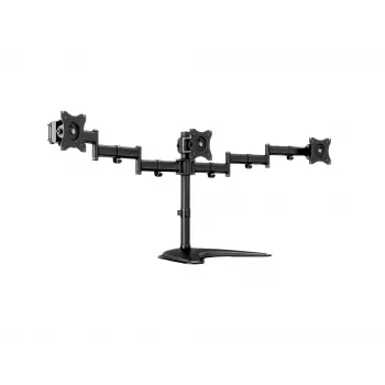Podstawa pod monitor na biurko MULTIBRACKETS M Deskstand Basic Triple — 3-kierunkowa, VESA 75x75–100x100, udźwig do 24 kg, do ekranów 15–27 cali, czarna