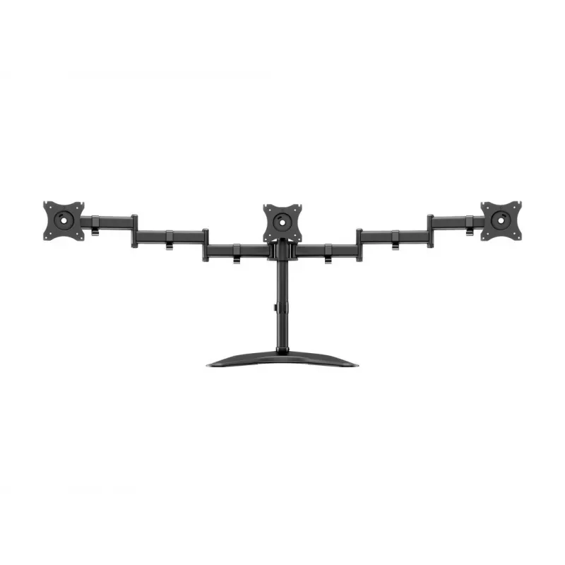 Podstawa pod monitor na biurko MULTIBRACKETS M Deskstand Basic Triple — 3-kierunkowa, VESA 75x75–100x100, udźwig do 24 kg, do ekranów 15–27 cali, czarna