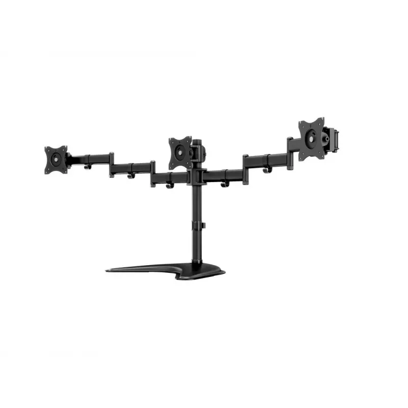 Podstawa pod monitor na biurko MULTIBRACKETS M Deskstand Basic Triple — 3-kierunkowa, VESA 75x75–100x100, udźwig do 24 kg, do ekranów 15–27 cali, czarna