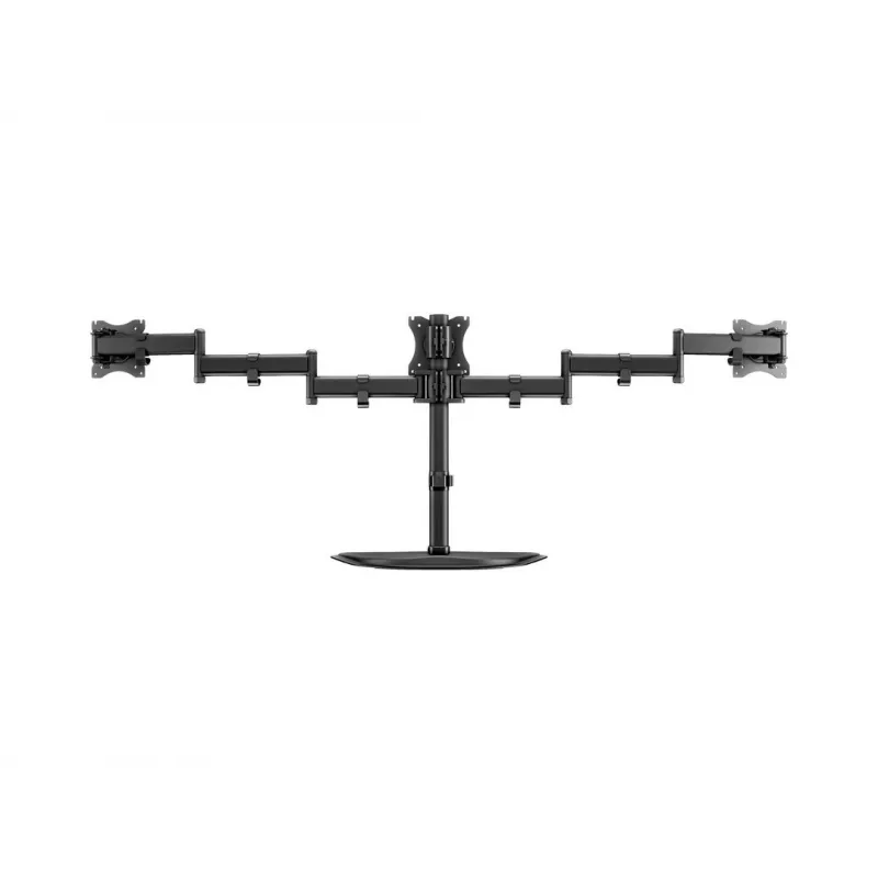 Podstawa pod monitor na biurko MULTIBRACKETS M Deskstand Basic Triple — 3-kierunkowa, VESA 75x75–100x100, udźwig do 24 kg, do ekranów 15–27 cali, czarna