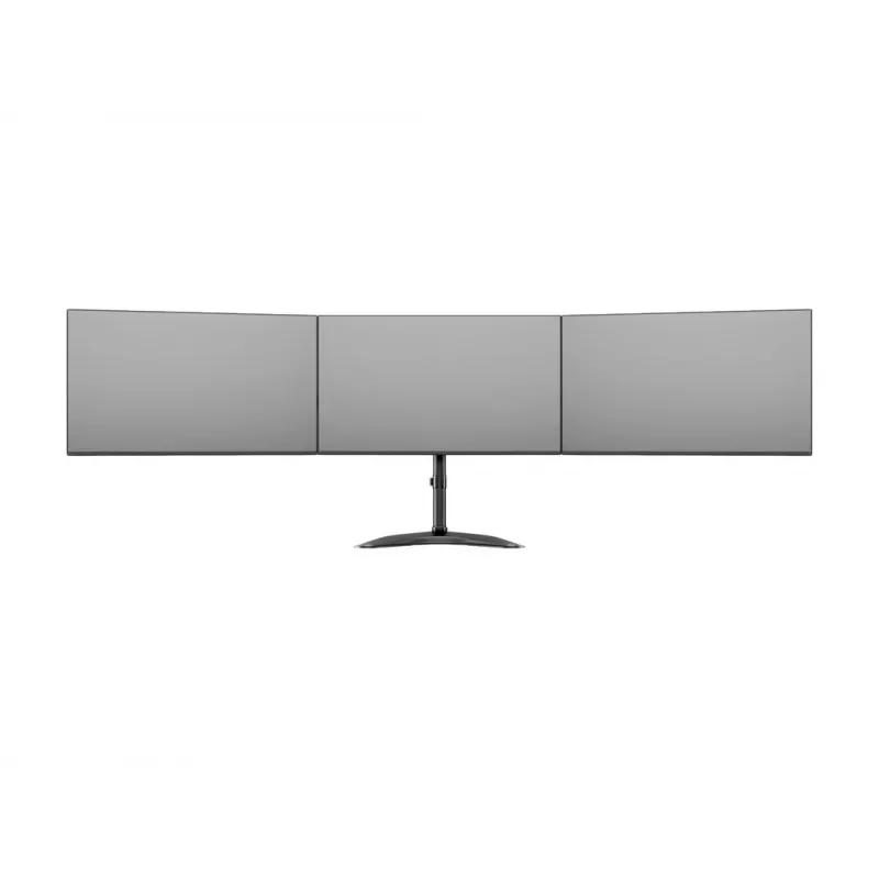 Podstawa pod monitor na biurko MULTIBRACKETS M Deskstand Basic Triple — 3-kierunkowa, VESA 75x75–100x100, udźwig do 24 kg, do ekranów 15–27 cali, czarna