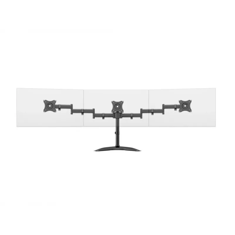 Podstawa pod monitor na biurko MULTIBRACKETS M Deskstand Basic Triple — 3-kierunkowa, VESA 75x75–100x100, udźwig do 24 kg, do ekranów 15–27 cali, czarna
