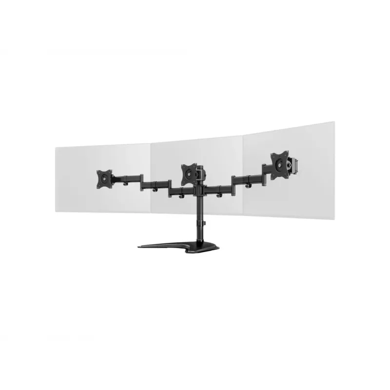 Podstawa pod monitor na biurko MULTIBRACKETS M Deskstand Basic Triple — 3-kierunkowa, VESA 75x75–100x100, udźwig do 24 kg, do ekranów 15–27 cali, czarna