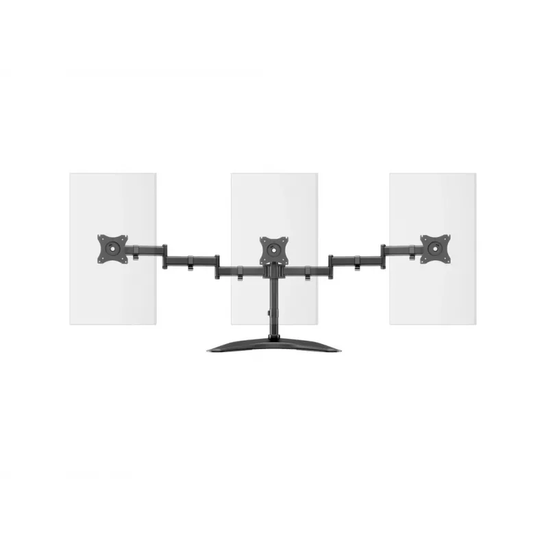 Podstawa pod monitor na biurko MULTIBRACKETS M Deskstand Basic Triple — 3-kierunkowa, VESA 75x75–100x100, udźwig do 24 kg, do ekranów 15–27 cali, czarna
